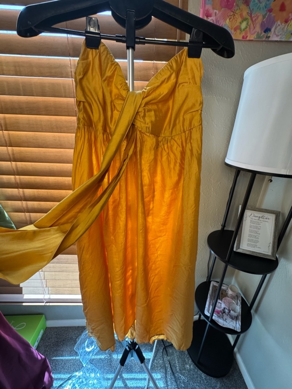 Cupshe Golden Yellow Halter Maxi Dress - Picture 2 of 8
